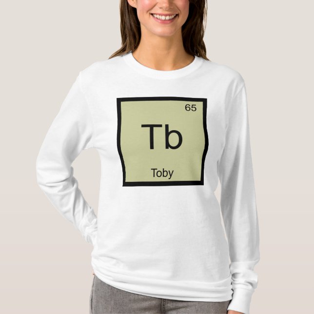 Toby Name Chemistry Element Periodic Table T-Shirt (Front)