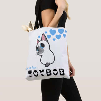 TOBY TOYBOB LOVE AT FIRST TOYBOB BLUE HEARTS TOTE  BAG