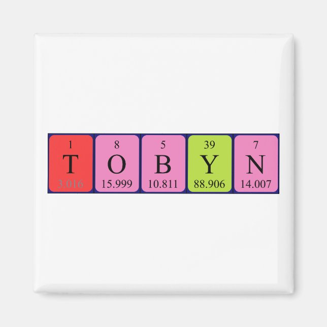 Tobyn periodic table name magnet (Front)