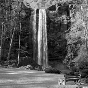 Toccoa Falls in Black and White Jigsaw Puzzle