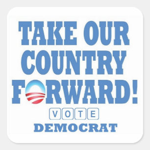 TOCF-Vote Democrat - Sq Stickers