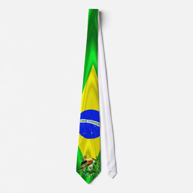 Toco Toucan with Brazil Flag Tie (Front)