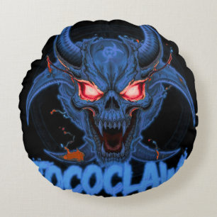 TOCOCLAWS Biohazard Skeleton: Radioactive Gas Mask Round Cushion