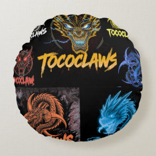 TOCOCLAWS Dragon Battalion: Toxic Biohazard Sticke Round Cushion