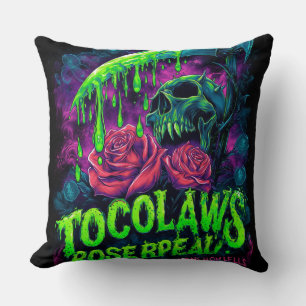 TOCOCLAWS Grim Reaper Skull Slime Rose Horror Cushion
