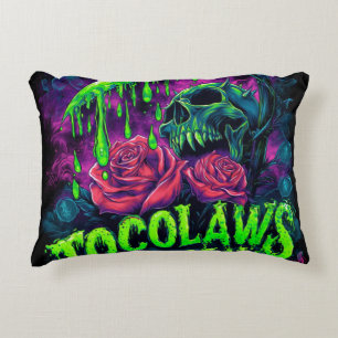 TOCOCLAWS Grim Reaper Skull Slime Rose Horror Decorative Cushion