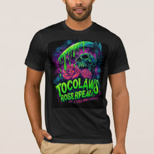 TOCOCLAWS Grim Reaper Skull Slime Rose Horror T-Shirt
