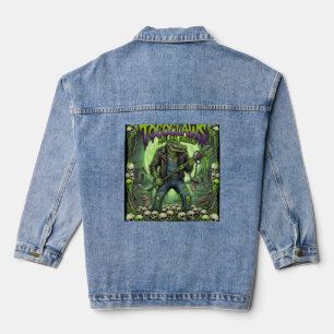 TOCOCLAWS Million Green Alligator Graphic Denim Jacket