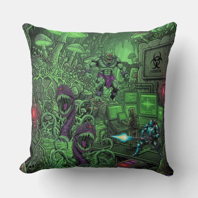 TOCOCLAWS Toxic Cavern Lab - Biohazard Monster Bat Cushion (Front)