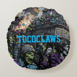 TOCOCLAWS Zombie Apocalypse Comic Art Round Pillow