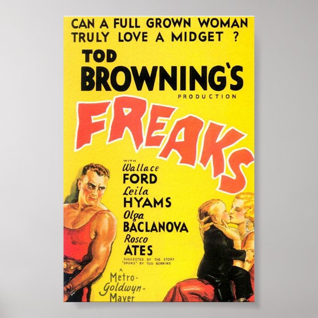 Tod Browning's "Freaks" movie poster. Poster (Front)
