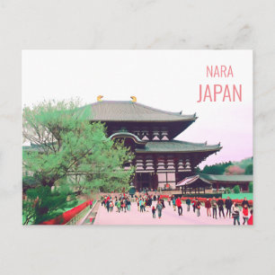 Todai-ji Nara temple shrine Japanese travel Postcard