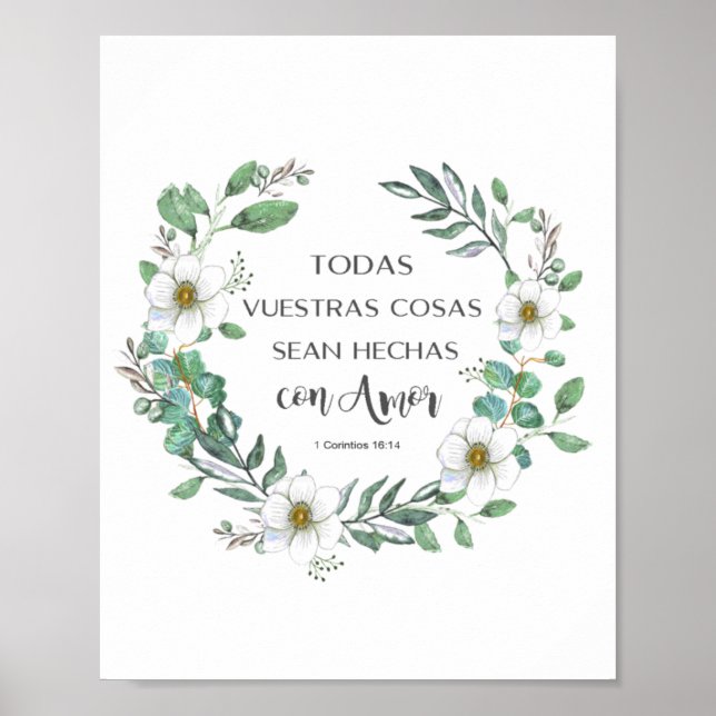 Todas vuestras cosas Spanish bible verse Poster (Front)