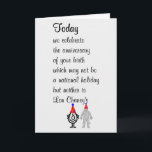 Today A Funny Happy Birthday Poem Card<br><div class="desc">A funny happy birthday card, featuring a bad poem and illustration, about the fact that your birthday isn't a national holiday but you're not alone in being slighted. Our character, tillie, is wearing a birthday hat and standing next to a mummy (famously played by, Lon Chaney) also wearing a birthday...</div>