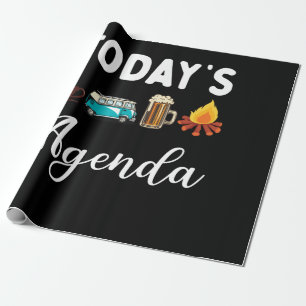 Today Agenda Coffee Camping Beer Campfire Wrapping Paper