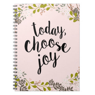 Today, Choose Joy Natural Woodland Floral Spiral Notebook