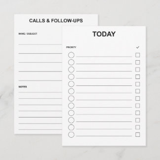 Today Daily Productivity Task And Notes Cards