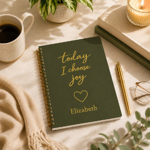 Today I Choose Joy Green Inspiration Notebook