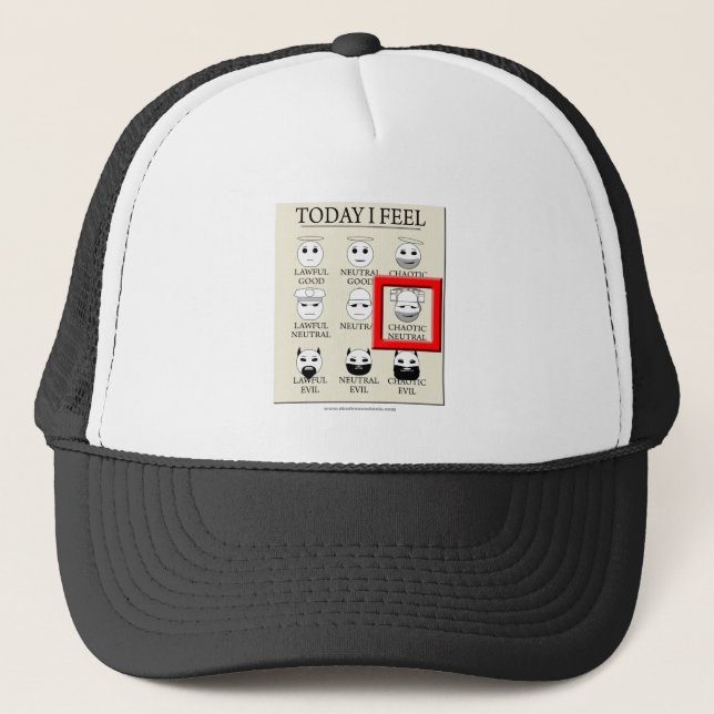 Today I Feel Chaotic Neutral Trucker Hat (Front)