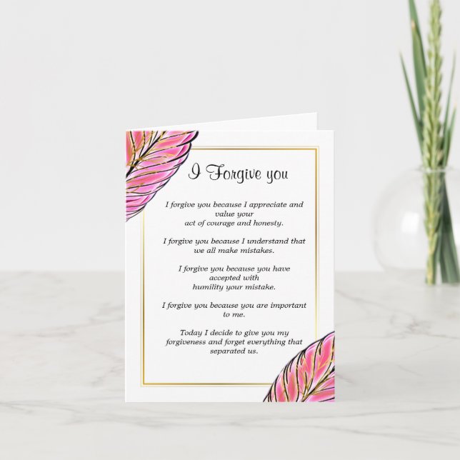 today i forgive you note card (Front)