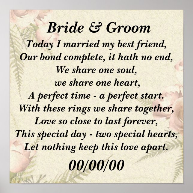 Today I married my best friend customise it! Poster (Front)