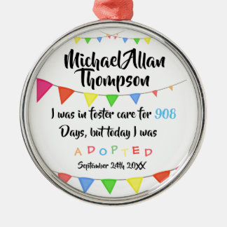 Today I was Adopted from Foster Care - Custom Name Metal Tree Decoration