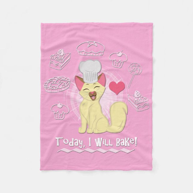 Today I Will Bake! Fleece Blanket (Front)