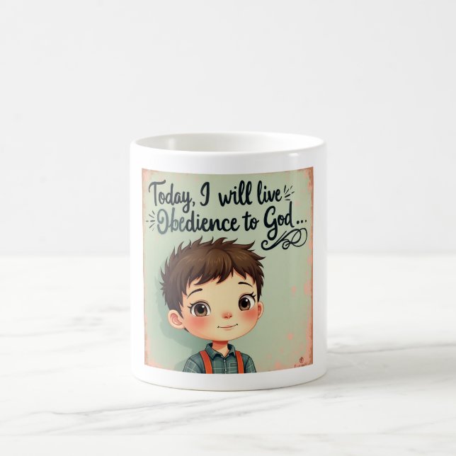 Today, I will live obedience to God Coffee Mug (Center)