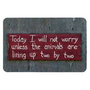 "Today I Will Not Worry" Sign Magnet