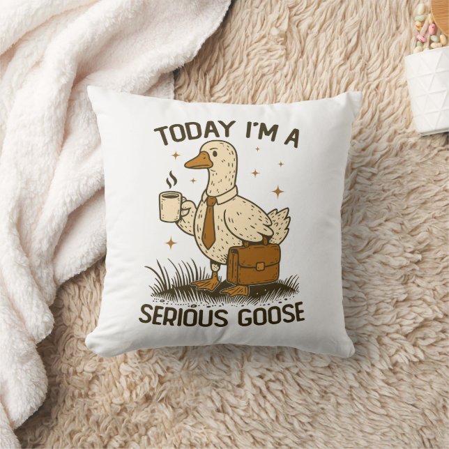 Today I'm A Serious Goose Funny Office Work Animal Cushion (Blanket)