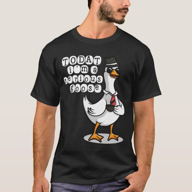 Today Im A Serious Goose Silly Goose Cute Funny  T-Shirt (Front)
