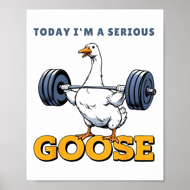 Today I'm A Serious Goose Tee Funny Bodybuilding F Poster (Front)