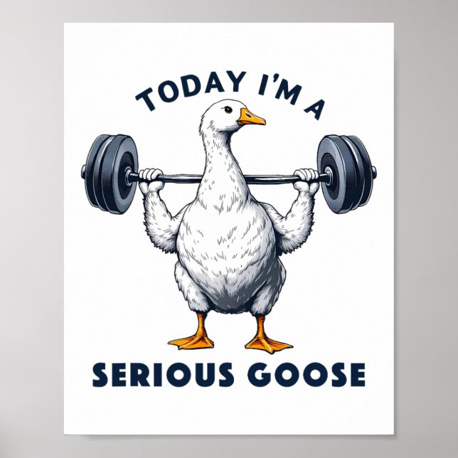 Today I'm A Serious Goose Tee Funny Bodybuilding F Poster (Front)