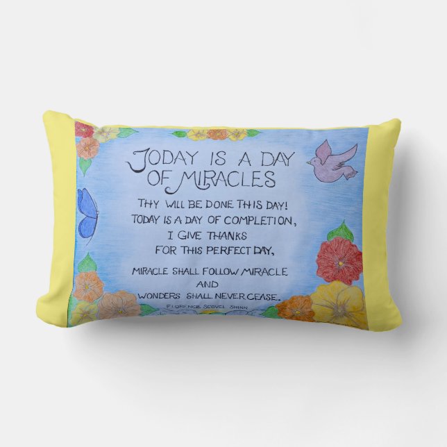 Today is a Day of Miracles - Throw Pillow (Yellow) (Front)