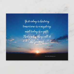 Today Is A Gift Sunrise Inspirational Quote Postcard