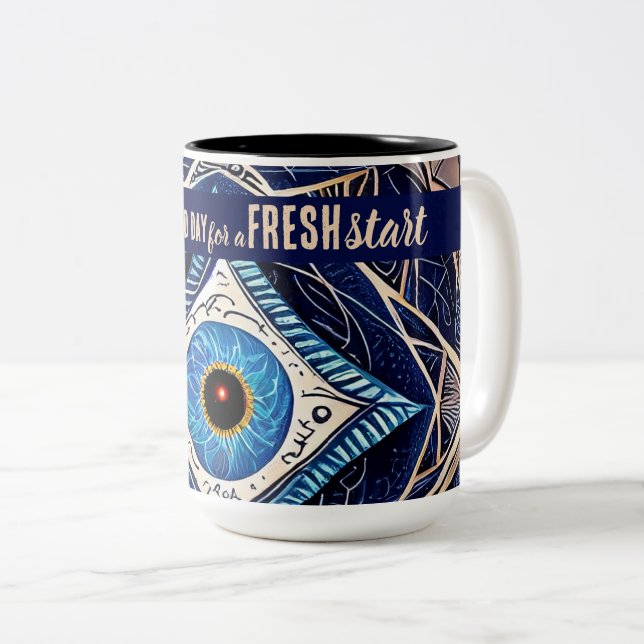 Today is a Good Day Fresh Start Motivational Quote Two-Tone Coffee Mug (Front Right)