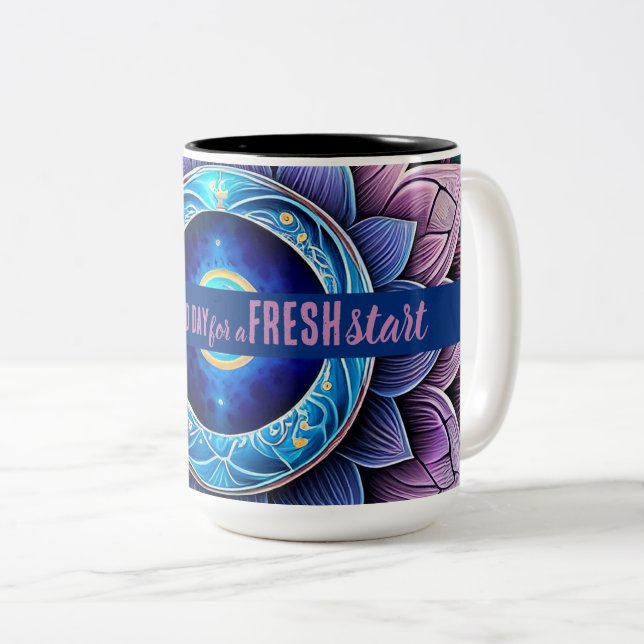 Today is a Good Day Fresh Start Motivational Quote Two-Tone Coffee Mug (Front Right)