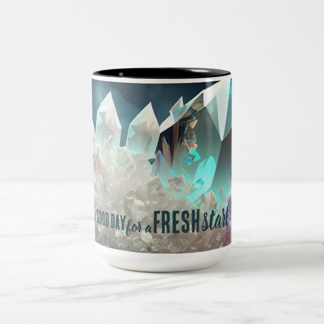 Today is a Good Day Fresh Start Motivational Quote Two-Tone Coffee Mug (Center)