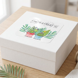 "Today Is A Great Day" Butterfly Cactus Stickers