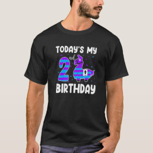 Today Is My 2nd Birthday Kids Boys Girls Llama Al T-Shirt