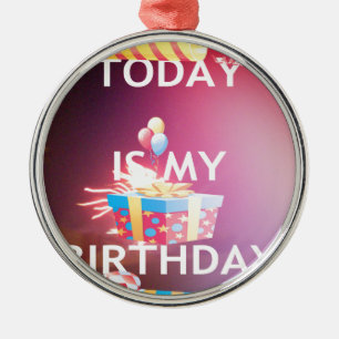 Today is My Birthday Art Print Metal Tree Decoration