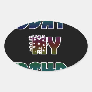 Today is My Birthday Art Print Oval Sticker