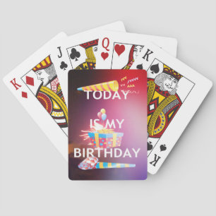 Today is My Birthday Art Print Playing Cards