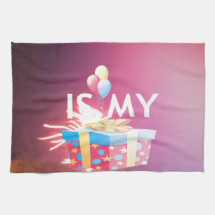 Today is My Birthday Art Print Tea Towel