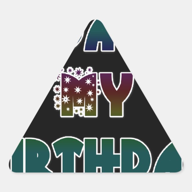 Today is My Birthday Art Print Triangle Sticker (Front)