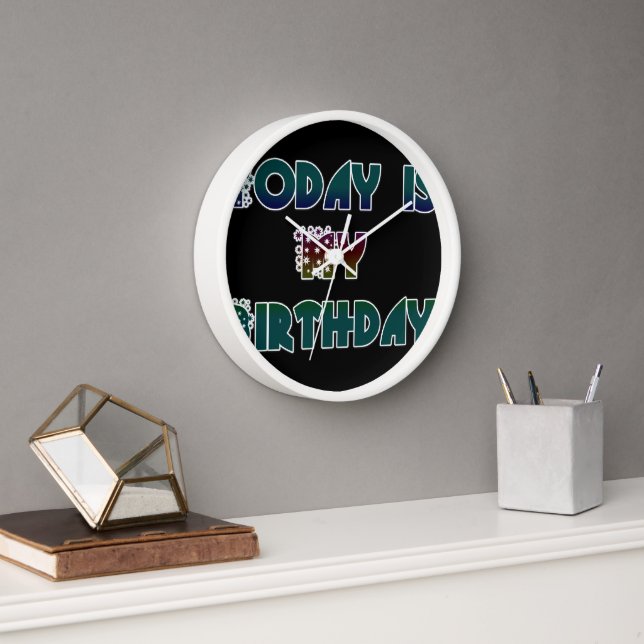 Today is My Birthday Art Print Wall Clock (Office)