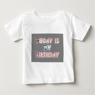 Today is My Birthday Baby Pink Art Print Baby T-Shirt
