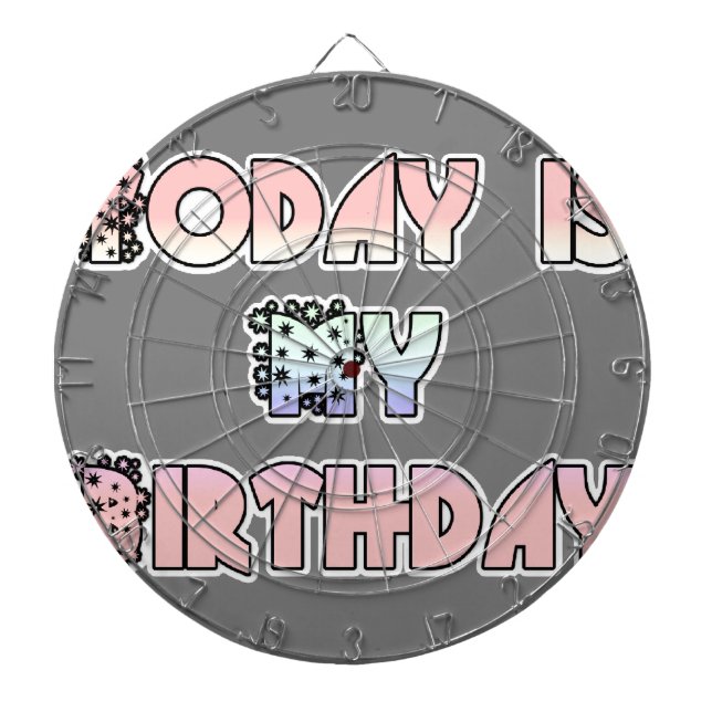 Today is My Birthday Baby Pink Art Print Dartboard (Front)