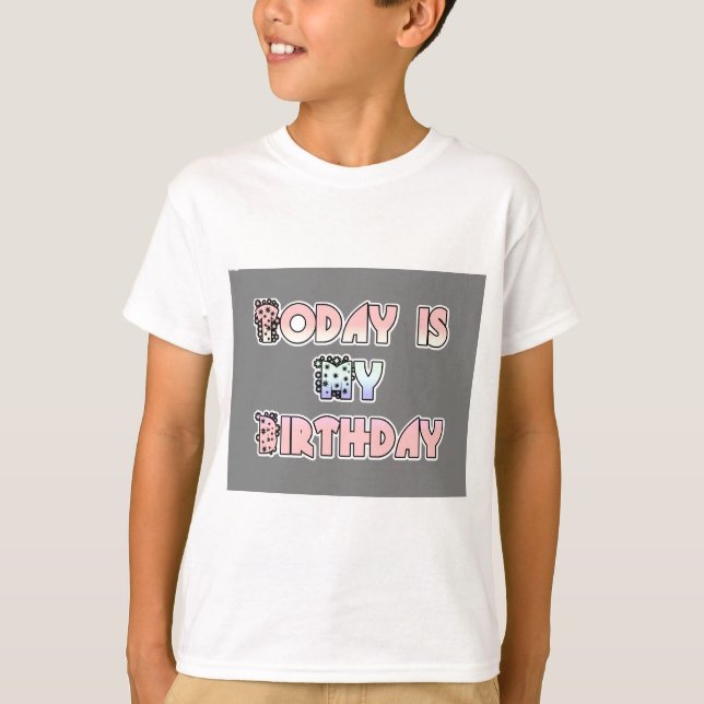 Today is My Birthday Baby Pink Art Print T-Shirt (Front)