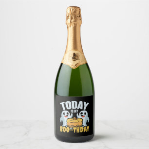 Today Is My Boothday Halloween Birthday Ghost Gift Sparkling Wine Label